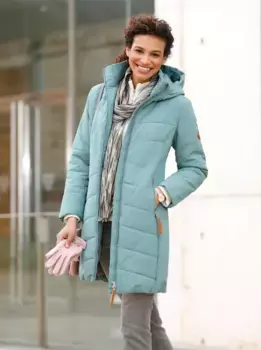 Повседневный образ стеганого пальто Casual Looks, цвет Jade