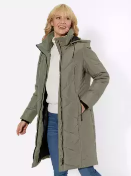 Повседневный образ стеганого пальто Casual Looks, хаки