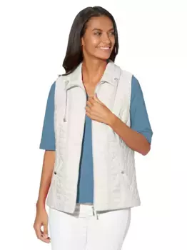 Повседневный образ стеганый жилет Casual Looks, белый