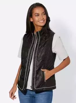 Повседневный образ стеганый жилет Casual Looks, черный