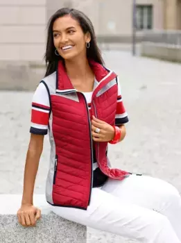 Повседневный образ стеганый жилет Casual Looks, цвет Erdbeere-Steingrau-Meliert