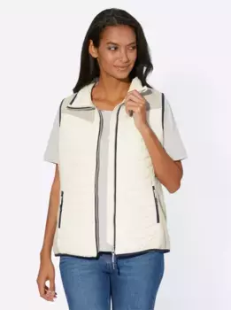 Повседневный образ стеганый жилет Casual Looks, цвет Ecru-Steingrau-Meliert