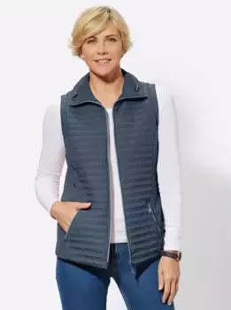 Повседневный образ стеганый жилет Casual Looks, цвет морской волны