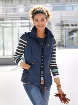 Повседневный образ стеганый жилет Casual Looks, цвет морской волны