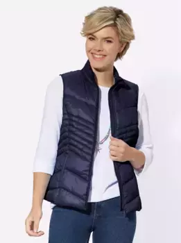 Повседневный образ стеганый жилет Casual Looks, цвет морской волны