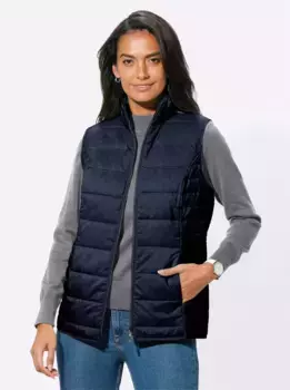 Повседневный образ стеганый жилет Casual Looks, цвет морской волны