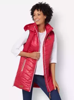 Повседневный образ стеганый жилет Casual Looks, красный