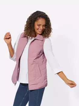Повседневный образ стеганый жилет Casual Looks, розовый