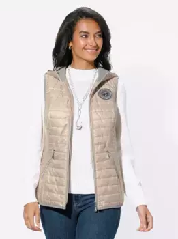 Повседневный образ стеганый жилет Casual Looks, серый