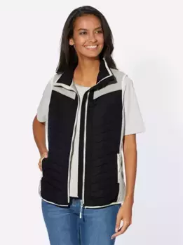 Повседневный образ стеганый жилет Casual Looks, синий