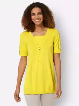 Повседневный образ Свитер с короткими рукавами "Пуловер" Casual Looks, цвет Limone