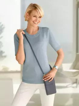 Повседневный образ Свитер с короткими рукавами "Пуловер" Casual Looks, синий