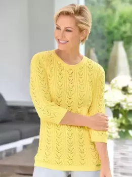 Повседневный образ Свитер с рукавами 3/4 "Пуловер" Casual Looks, цвет Zitrone