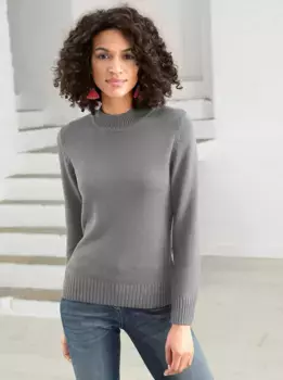 Повседневный образ Свитер с воротником-стойкой "Пуловер" Casual Looks, цвет Grau-Meliert