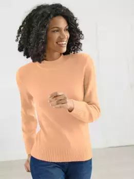 Повседневный образ Свитер с воротником-стойкой "Пуловер" Casual Looks, цвет Apricot