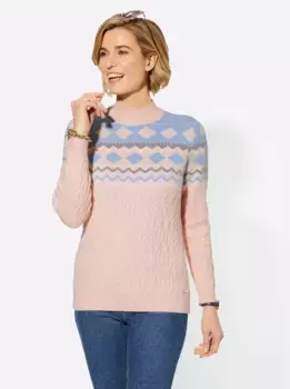 Повседневный образ Свитер с воротником-стойкой "Пуловер" Casual Looks, цвет Hellros-Gemustert