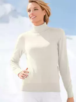 Повседневный образ Свитер-водолазка "Пуловер" Casual Looks, цвет Ecru