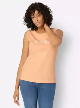 Повседневный образ: топ-рубашка Casual Looks, цвет Apricot