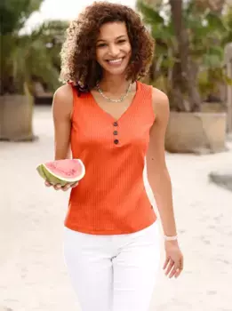 Повседневный образ: топ-рубашка Casual Looks, цвет Orange