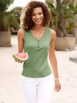 Повседневный образ: топ-рубашка Casual Looks, цвет Apfel