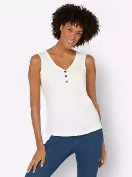 Повседневный образ: топ-рубашка Casual Looks, цвет Ecru