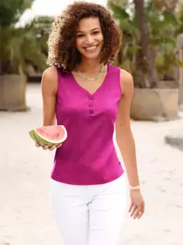 Повседневный образ: топ-рубашка Casual Looks, цвет Magenta