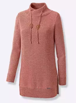 Повседневный образ Вязаный джемпер "Джемпер в длину" Casual Looks, бежевый