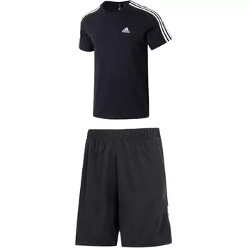Повседневный спортивный мужской спортивный костюм черный Adidas, черный