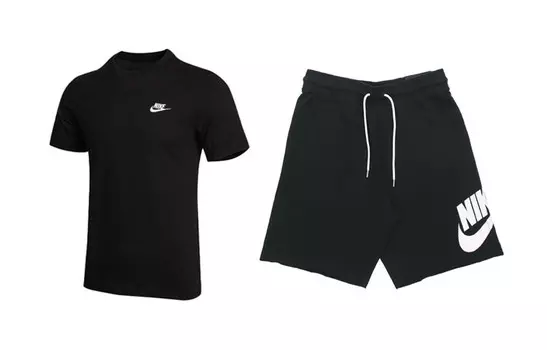 Повседневный спортивный мужской спортивный костюм черный Nike, черный