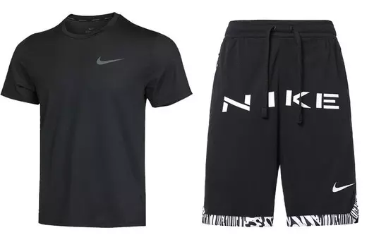 Повседневный спортивный мужской спортивный костюм черный Nike, черный