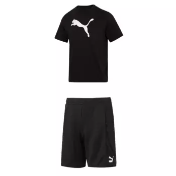 Повседневный спортивный мужской спортивный костюм черный Puma, черный
