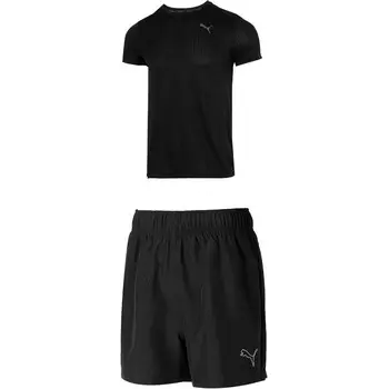 Повседневный спортивный мужской спортивный костюм черный Puma, черный