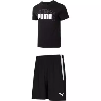 Повседневный спортивный мужской спортивный костюм черный Puma, черный