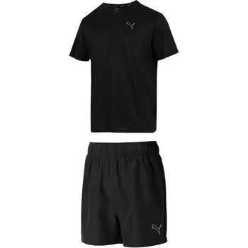 Повседневный спортивный мужской спортивный костюм черный Puma, черный