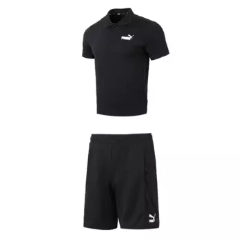 Повседневный спортивный мужской спортивный костюм черный Puma, черный