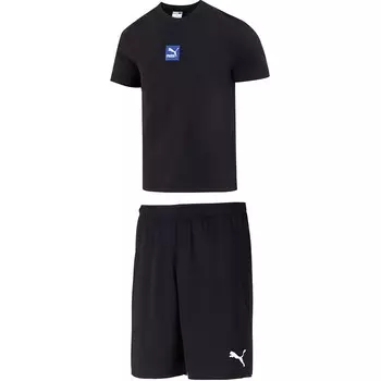 Повседневный спортивный мужской спортивный костюм черный Puma, черный