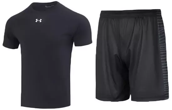 Повседневный спортивный мужской спортивный костюм черный Under Armour, черный