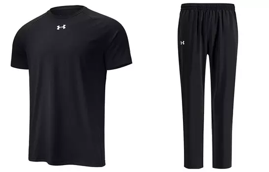 Повседневный спортивный мужской спортивный костюм черный Under Armour, черный