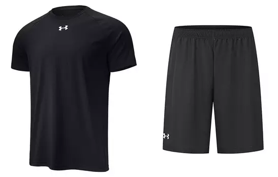 Повседневный спортивный мужской спортивный костюм черный Under Armour, черный