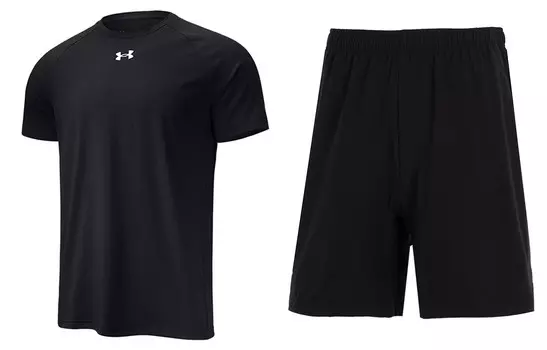 Повседневный спортивный мужской спортивный костюм черный Under Armour, черный