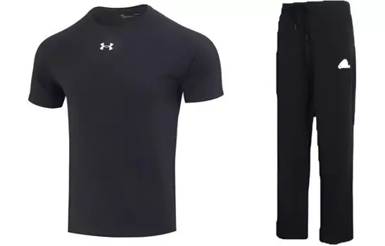 Повседневный спортивный мужской спортивный костюм черный Under Armour, черный