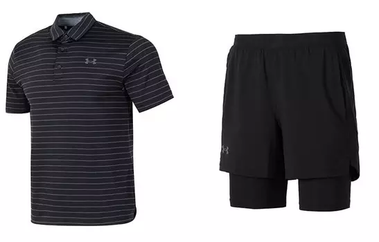 Повседневный спортивный мужской спортивный костюм черный Under Armour, черный