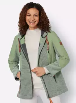 Повседневный вид вязаная флисовая куртка, с капюшоном Casual Looks, цвет Eucalyptus