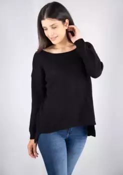 Пожалуйста, джинсовый свитер с круглым вырезом "PL-M49", красивого меланжевого цвета, один размер Please Jeans, черный