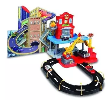 Пожарная команда Ббураго с 2 машинами 72х85х44см Bburago