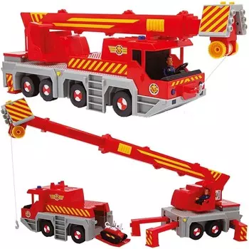 Пожарный Сэм Юпитер красный Поисково-спасательный кран с 2 фигурками светового звука Симбы Simba