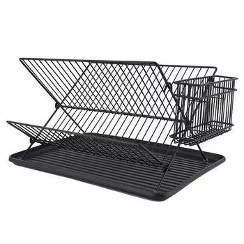 Позолоченная сушилка для посуды Present Time, черный