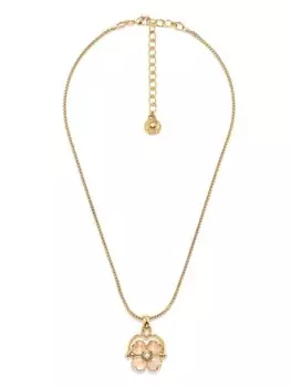 Позолоченное колье Clover с кварцем и жемчугом Goossens, золотой