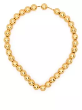 Позолоченное колье с бусинами Jil Sander, золотой