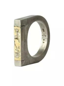 Позолоченное серебряное кольцо Plate Parts of Four, серебряный